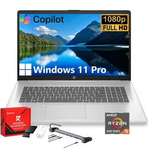 HP Flagship 17 inch Laptop, AMD Ryzen 5 7430U, 64GB RAM, 2TB SSD, 17.3 FHD IPS Display, AMD Radeon Graphics, Wi-Fi 6, Fast Charge, Windows 11 Pro, w/Accessories