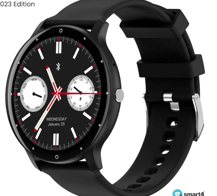 SmartPulse 360 Round Wearable Smart Watch - Heart Rate & Blood Pressure Monitoring, Sleep Tracking, Step & Calorie Counter, Call & Message Alerts, Multiple Sport Modes, Lightweight for Men & Women