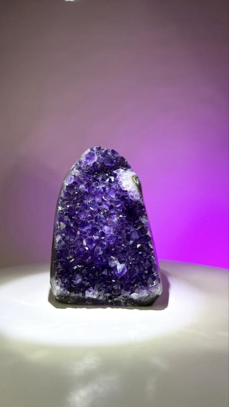 Natural 1kg+ Brazilian Amethyst Geode Cluster - Self-Standing Deep Purple Quartz Specimen (5") crystals for sale Natural 1kg+ Brazilian Amethyst Geode Cluster - Self-Standing Deep Purple Quartz Specimen (5") crystals for sale