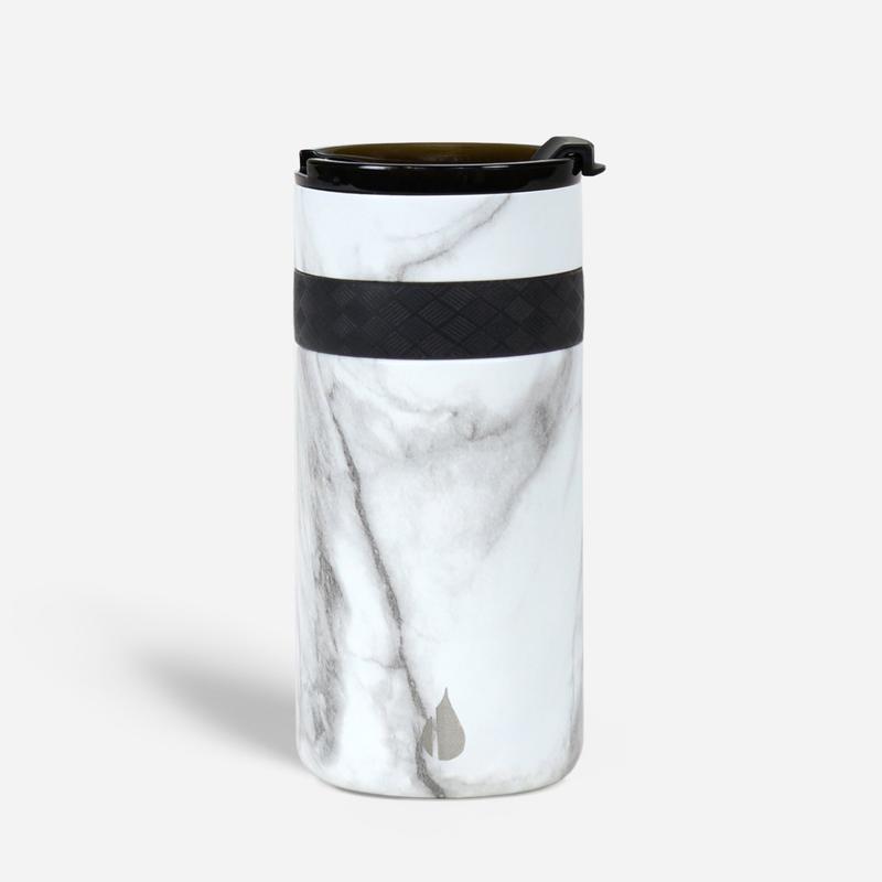 12oz Commuter Coffee Tumbler - White Marble