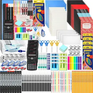 4 Sets High School Supplies Kit  to School Supplies College Bundle Essential Stuff Bulk Stapler Notebook Calculator Backpack Bag Set for Senior Student Teen Classroom