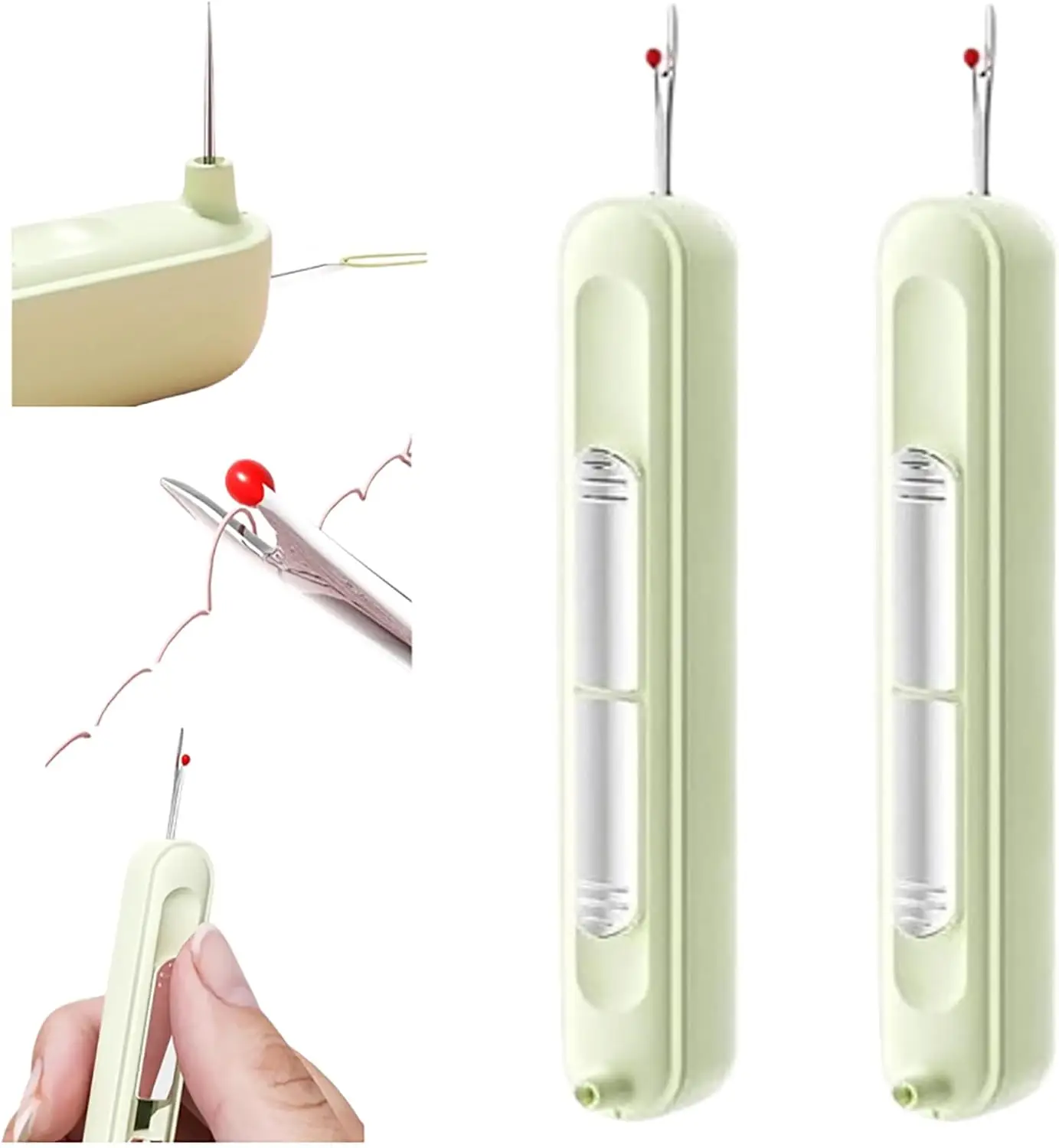 2-in-1 Needle Threader and Seam Ripper,Upgrade Plug-in Needle Threader Stretchable Remover Needle Threading Tool for Hand Sewing Knitting Craft Quilti