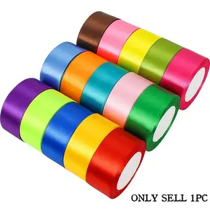 Elegant Satin Ribbon, 25m Long, Smooth Shiny Solid Color Fabric Ribbon, Ideal for Gift Wrapping, Bouquets, Wedding Decor, Hair Accessories