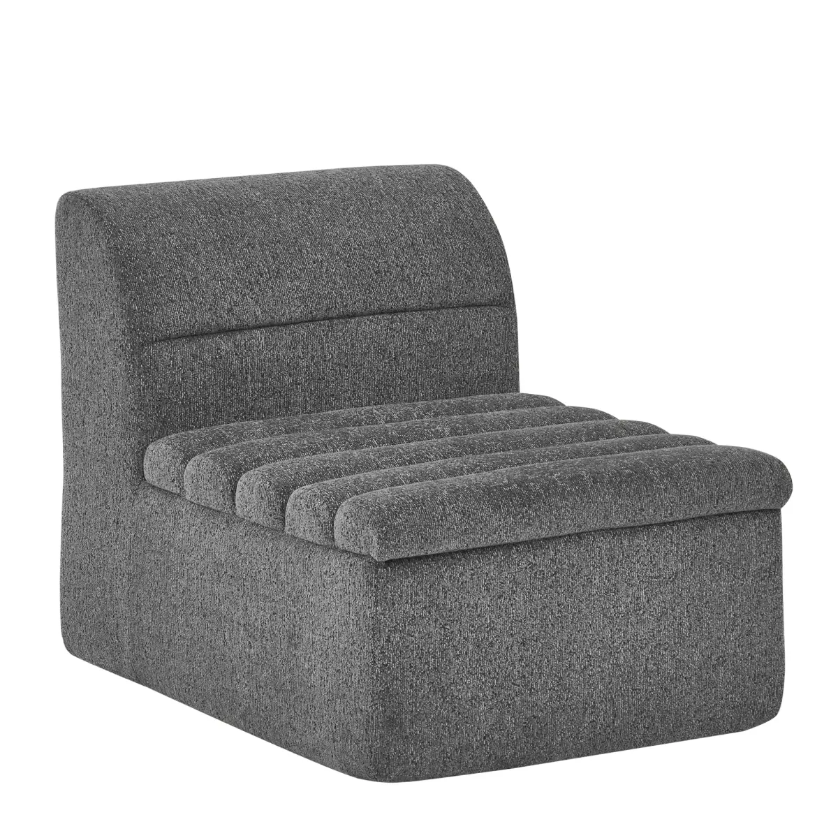 Minimalist Fully Assembled Armless Modular Sectional Seat Sofa - Chenille Foam Indoor Furniture, Compact 1-Person Piece, 25 lbs, 29"x38"x29", Suitable for Kid Room, Any Season Use