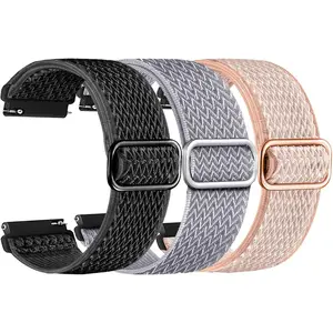 Compatible for 3Plus Vibe Fit / Mega / Callie / Vibe Fit / Vibe Plus / Vibe + / Vibe+ (Gen 2) / Vibe Lite / Vibe Lite BT / Vibe Pro / Cruz+  Watch Bands, Elastic Stretch Watchband Nylon Watch Straps Fabric Breathable Adjustable Straps (3-PACK)