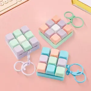Pastel Keyboard Clicker Keychain - Tetris Style Fidget Toy, Clicking Sound Stress Relief Keychain for Kids & Adults