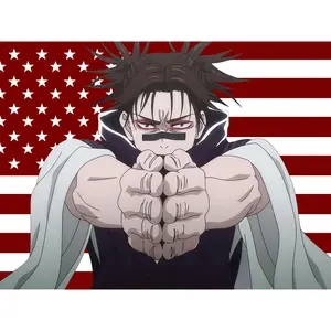 JUJUTSU KAISEN American Flag Banner Tapestry, Anime Outdoor Decor Garage Decoration, Funny Wall Flag for Bedroom, Fan Gift