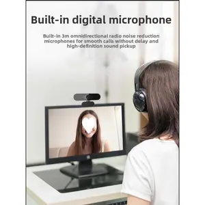 4K high-definition computer camera, suitable for home desktops, online course live streaming, external laptop camera with network cable