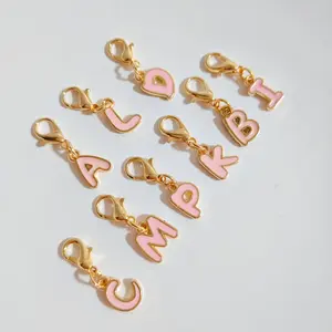 1pc Mini Monogram Personalized Keychain Tag - 26 Elegant Metal Alphabet Charms with Lobster Clasp, Perfect for Wallets, Backpacks & Car Keys - Ideal Birthday & Holiday Gift for And - Includes Various Letters