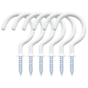 12 Pack Vinyl Coated Ceiling Hooks, Multi-Function Wall Hooks for Indoors Outdoors