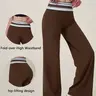 TIMEOFF Lady's High-Waisted Wide-Leg Stretchy Chic Yoga Bottom Trousers - Draped Legs, Comfortable Fabric, Elastic Waist, for Women's Yoga, Daily Casual Wear,outdoorfun