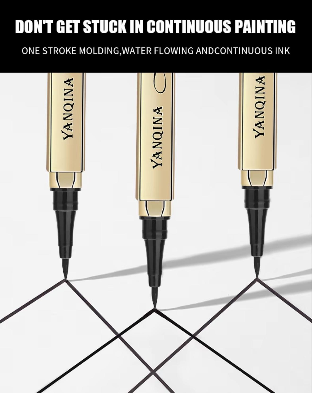 【Buy 1 Get 1 Free】Waterproof Liquid Eyeliner Smudge-proof · Long-lasting Color Precision Tip for Flawless Lines Black Eyeliner Makeup Tool Soft Brush Tip Ultra-Precise Application For Women
