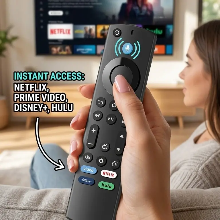 Replacement TV Remote for Amazon Fire Stick (4K Max, 4K, HD), Firestick 3rd Gen, TV Cube and Insignia, Toshiba Smart TVs with Voice Control