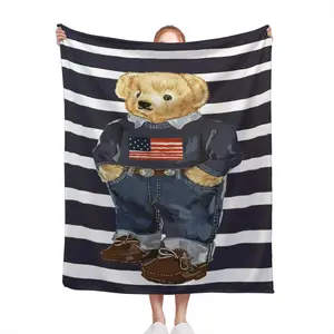 Soft Fluffy King Size Throw Blanket Warm Fleece for Bed Sofa Camping Nap Microfiber Bedding Cool Bear Design
