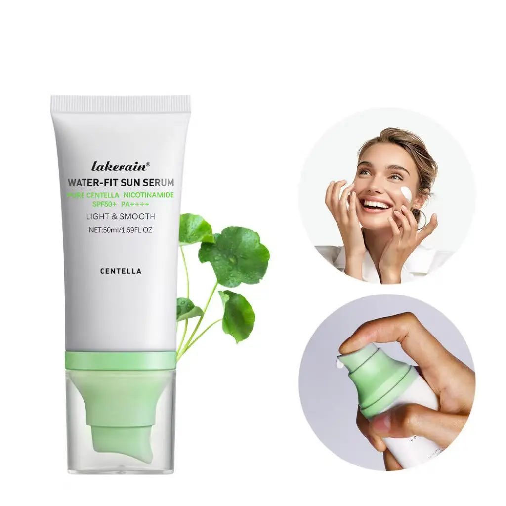 Centella Sunscreen SPF50 +，Hyalu Cica Water-Fit Sun Serum, Lightweight Facial Sunscreen with Centella Asiatica，Niacinamide，Hydrating & Non-Greasy Sun Protection for Skin, Skin Care Products