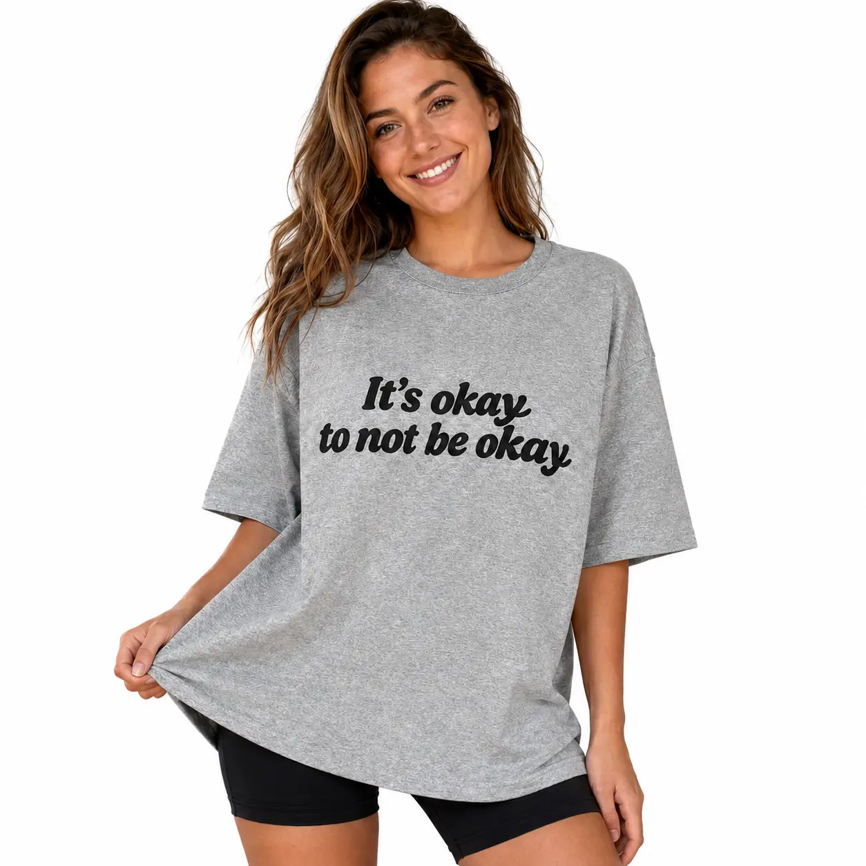 Women's Oversized T-Shirt, 230 GSM Heavyweight 100% Cotton Crew Neck Short Sleeve Drop Shoulder Relaxed Fit Casual Tee