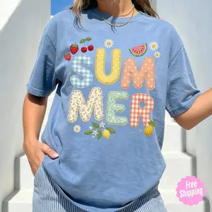 Comfort Colors Patchwork Summer T Shirt, Quilted Gingham Floral Cottagecore Tee, Cute Cottagecore Shirt, Aesthetic Summer Outfit, Vintage Floral Tee
