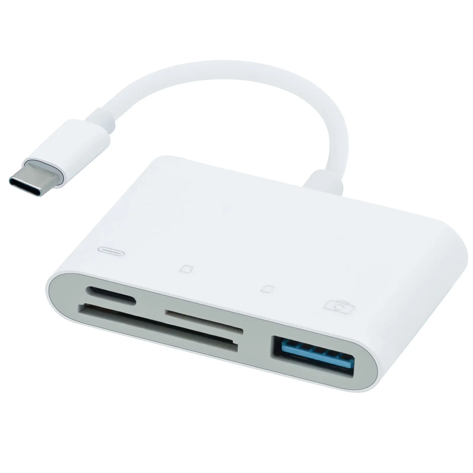 Flash 4 in 1 USB-C SD Card Reader Adapter, Compatible with Apple 16/15 Series USB C Phones and Laptops, Ideal for Micro SD/TF Cards and Cameras