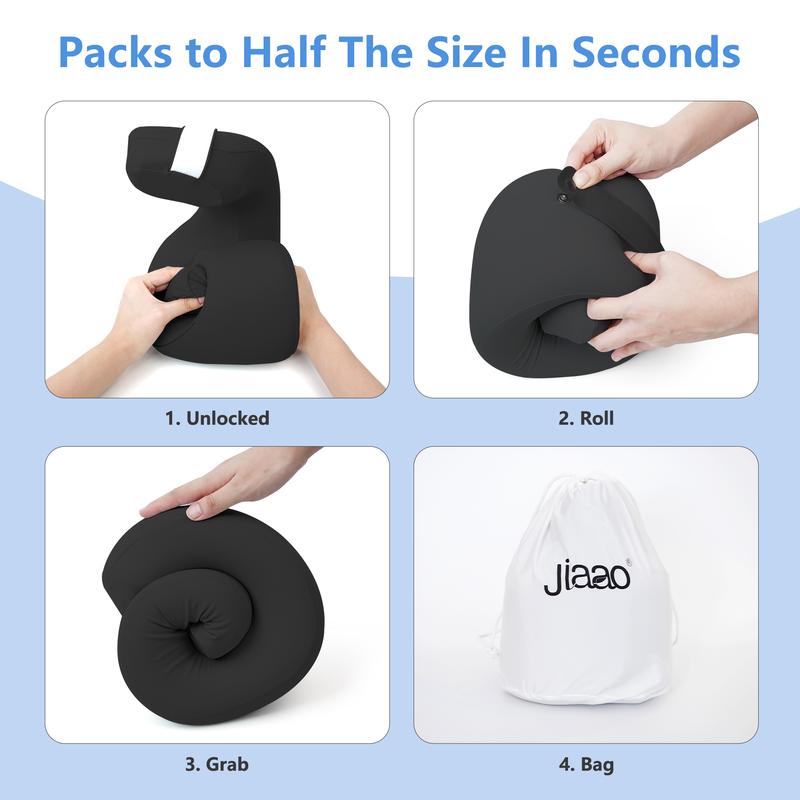 Jiaao 2-in-1 Travel Neck Pillow with 3D Eye Masks & Earplugs - Comfortable Memory Foam U-Shaped Pillow for Airplanes & Naps - Adjustable Velcro & Removable Pillowcase - Portable Storage Bag Included Jiaao 2-in-1 Travel Neck Pillow with 3D Eye Masks & Earplugs - Comfortable Memory Foam U-Shaped Pillow for Airplanes & Naps - Adjustable Velcro & Removable Pillowcase - Portable Storage Bag Included