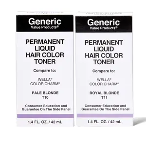 Generic Value Products Permanent Liquid Hair Color Toner, Cruelty Free, PPD Free, Helps Correct or Neutralize Unwanted Brassy Tones, Liquid for Quick and Easy Application, 1.4 Oz