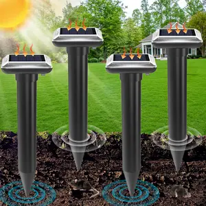 Mole Repellent Solar Powered, Ultrasonic Repeller, Waterproof Sonic Spikes Gopher Vole Groundhog Snake Chipmunk Mole Deterrent Get Rid of Moles in Your Yard