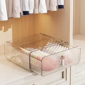 Stackable 1 Cell Underwear Drawer Organizer for Closet, Storage for Bra, Socks, Tie, Belt, Scarf