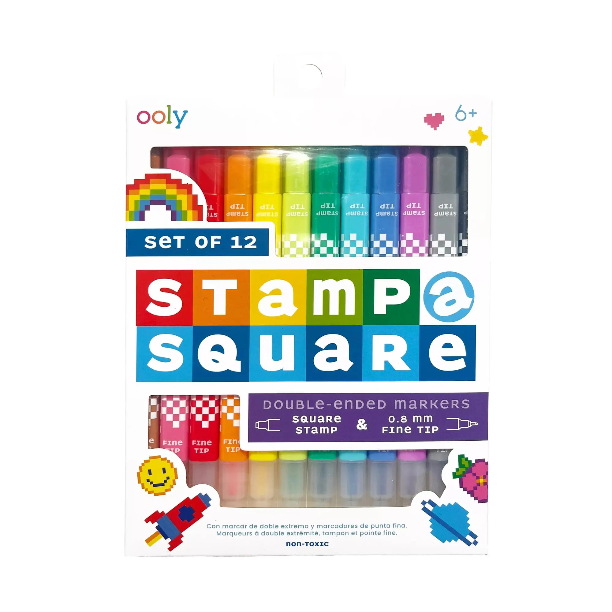 Stamp-A-Square Double Ended Markers - Set of 12 Stamp-A-Square Double Ended Markers - Set of 12