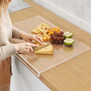 Thick acrylic cutting board, black or clear. Great for outdoor camping—easy to carry, super hard, and built to last