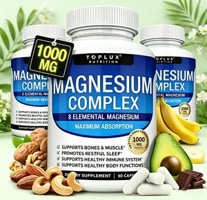 3X Toplux Magnesium Complex 8 Essential Magnesium Supplement 1000mg