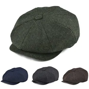 Men's newsboy cap, 1 cap, classic eight-panel wool blend ivy cap