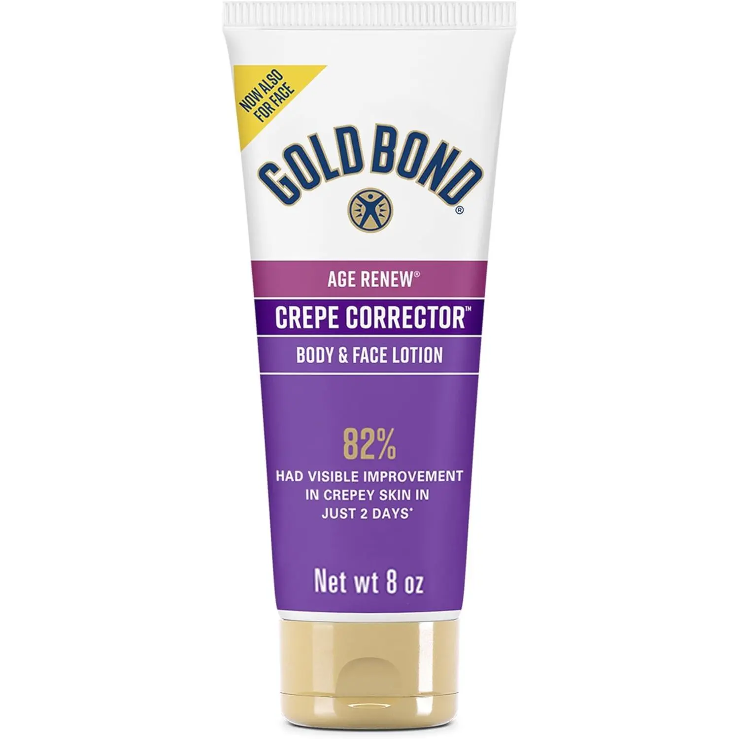 Gold Bond Age Renew Crepe Corrector Body Lotion, Smoothing Moisturizer with Botanical Extracts for Dry, Aging Skin, Lightweight Formula, 8 oz, Hand Cream, Moisturizing, Gold Bond Crepe Corrector, Glycerin, Wrinkles, Vitamins, Body Care, Moisture, Adults