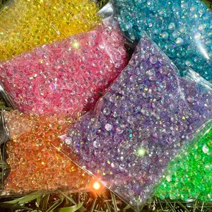 5mm Transparent Rhinestones/Flat Back/Resealable Bag