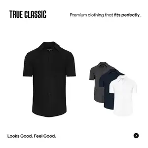 True Classic Short Sleeve Knit Shirt – Tailored Fit, Soft Knit Fabric, Versatile Style, All-Day Comfort True Classic Short Sleeve Knit Shirt – Tailored Fit, Soft Knit Fabric, Versatile Style, All-Day Comfort