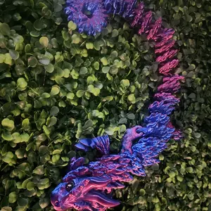 3D Printed Leaf Dragon - Colorful Design with Purple and Blue Accents, Unique Leaf Pattern, Ideal for Decorative Use
