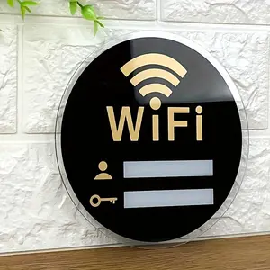Self-Adhesive Waterproof Acrylic WiFi Sign, Durable WiFi Password Marker for Home Office & Business Use, Stylish Décor for Everyday Needs, Sticker Decals
