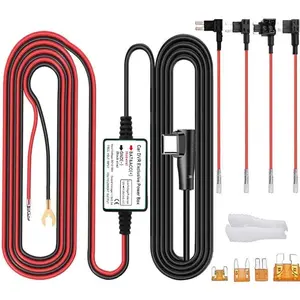 Dash Cam Hardwire Kit, Type C USB Hard Wire Kit 12V-24V to 5V Hardwire Kit with Low Voltage Protection 13ft/320cm Car Dash Camera Charger Power Cord For Dash Cam Supply For Radar Detectors