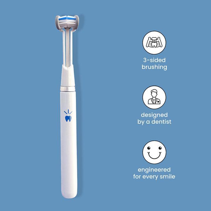 Triple Bristle 3-sided Manual Toothbrush
