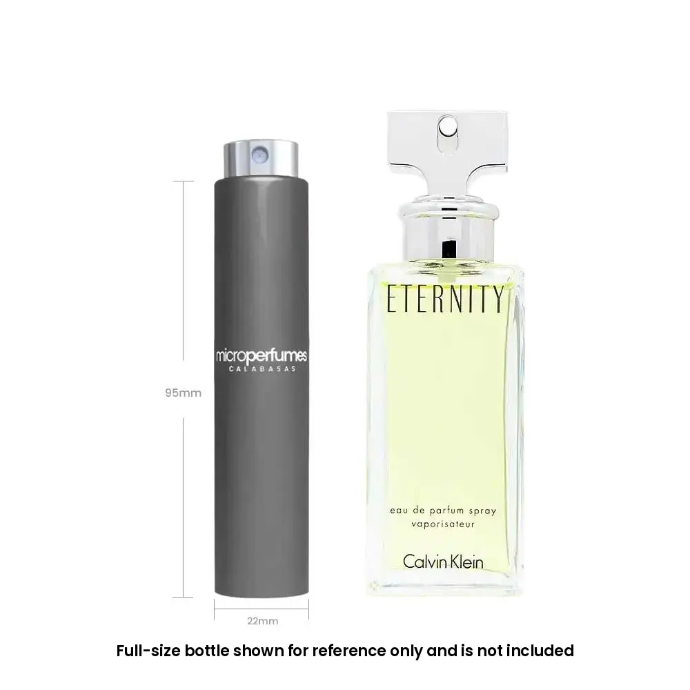 Calvin Klein Eternity EDP For Women – 0.17 fl oz / 5 mL Travel Spray Decant, carnation, green notes, lily of the valley, Gift for Her, Independently Rebottled by MicroPerfumes