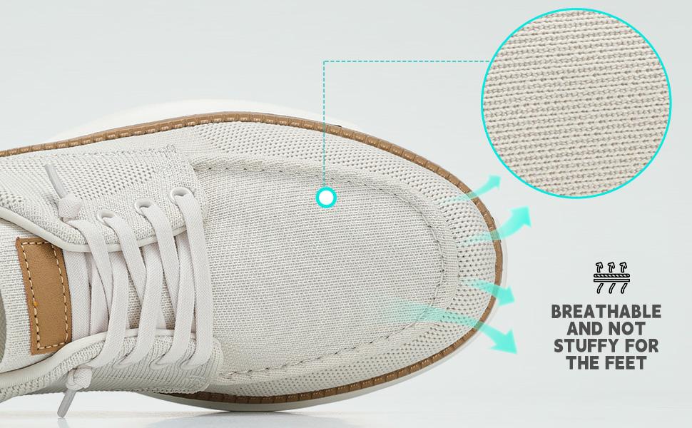 Men's Lightweight Slip-On Casual Trainers, Knit Moc-Toe Loafers with Brown Trim, Breathable Non-Slip Shoes for Work & Travel, Comfortable Driving Footwear,shoes for back to school,back to school shoes