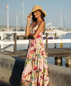 Summer Hibiscus Aaron Long Dress