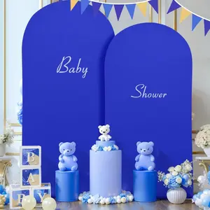 2-Pack, Royal Blue Wedding Arched Frame Backdrop, 31.5*72inch and 47.6*86.6inch Double-Sided Backdrop, Elastic Polyester Fabric Cover, Arched Frame Cover, Backdrop Stand Covers, Suitable for Birthdays, Weddings, Banquets, Decorations