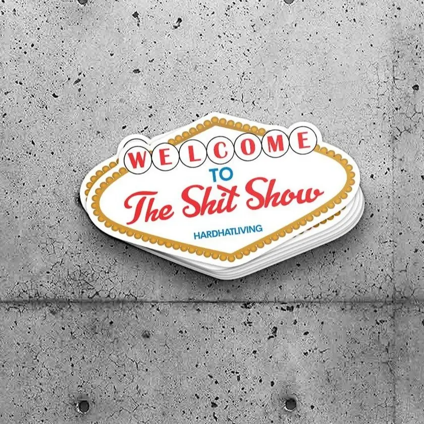 Welcome To The Sh*t Show Vegas Sign Sticker, Electrician, Electrical, Construction Skeleton Decal, Hard Hat Sticker, Blue Collars Stickers, Journeyman, Sparks