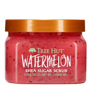 Tree Hut Watermelon Shea Sugar Scrub, Exfoliating, Hydrating & Moisturizing Body Scrub with Shea Butter & Nourishing Essential Oils, Smooth & Soften Skin, 18 oz