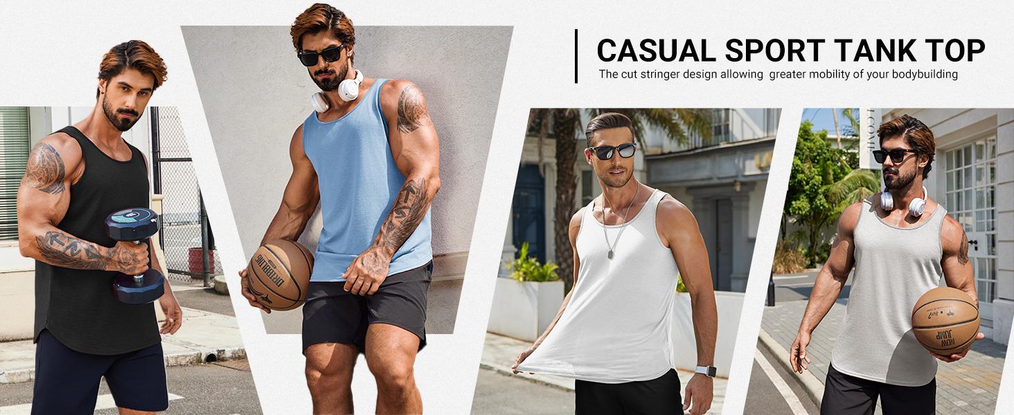COOFANDY Men's Workout Tank Tops 2 Pack Gym Muscle Sleeveless Shirt Casual Stringer Athletic Tee Shirts Summer COOFANDY Men's Workout Tank Tops 2 Pack Gym Muscle Sleeveless Shirt Casual Stringer Athletic Tee Shirts Summer