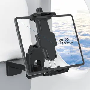 Airplane Tablet Holder Mount, Adjustable Travel Essentials iPad Phone Stand with 360  Rotation, Portable  Model 3/Y  Headrest Mount Compatible with iPad, Phone,
