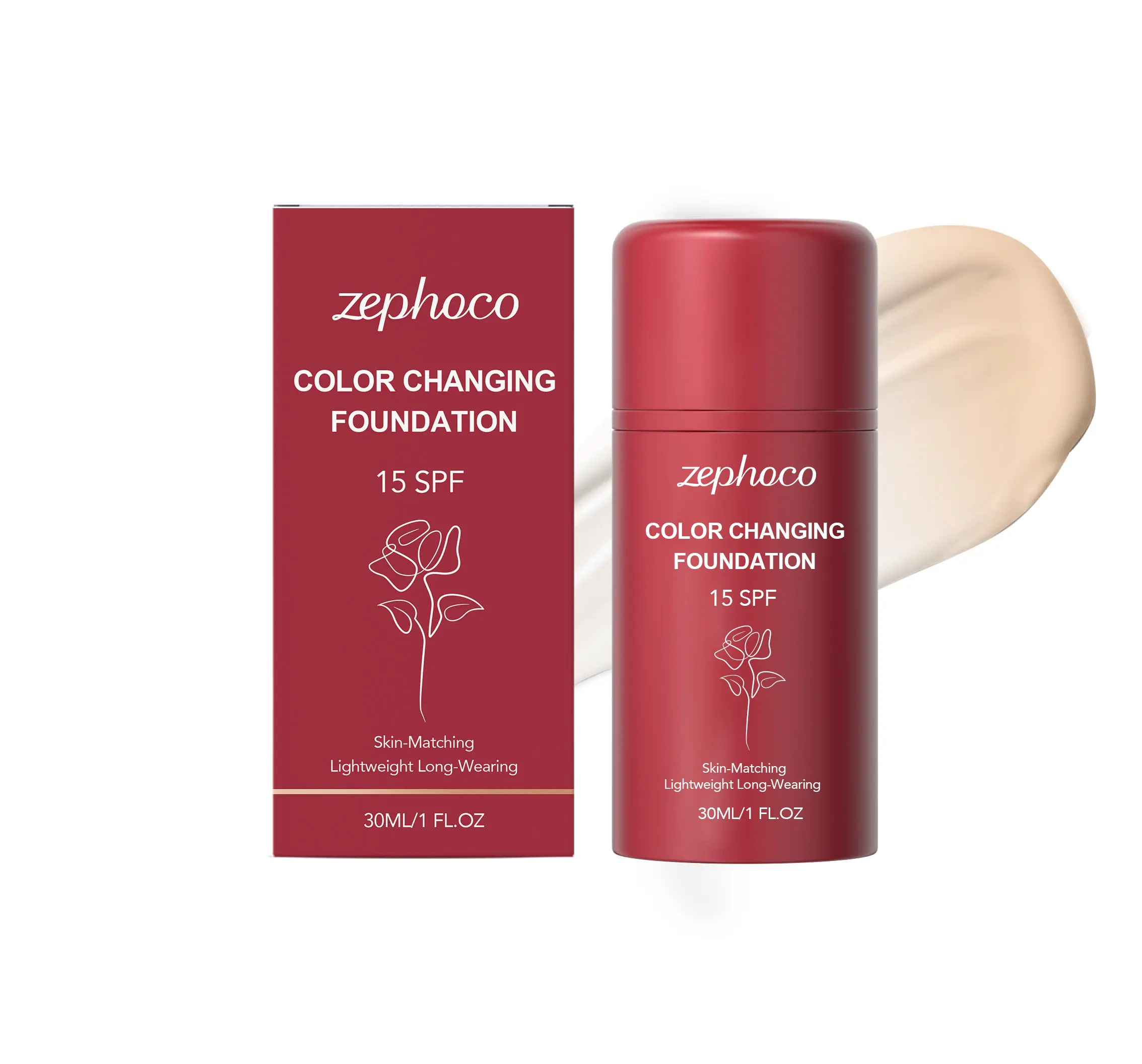 zephoco Temperature-Adjusting Protective Foundation Liquid - Moisturizing, Clear, Lightweight, Adhesive-Free, Suitable For Daily Use, Portable - Creates A Natural Foundation For Your Skin