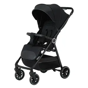 Lightweight Baby Stroller, All-Round Stroller for Babies 0-3 Years Old: One-Click Fold, Zippered Extended Sun Canopy, Only 11.68 lbs, Features Large Storage Basket,  Suitable for Travelling