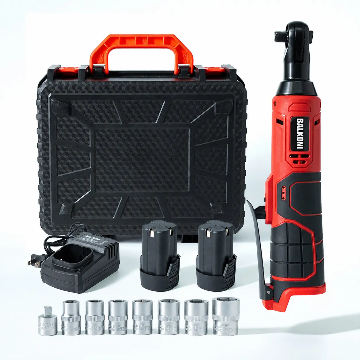 Electric Cordless Ratchet Wrench Tool Kit, 50N.m, 40 Ft-lbs, 12 / 16.8V, With 1/2*2.0Ah Li-ion Battery, 1 Tool Box, 1 Fast Charger, 7 Sockets,  Socket Wrench Set, Electric Screwdriver, 3/8 Socket Setspecialty mechanic tools