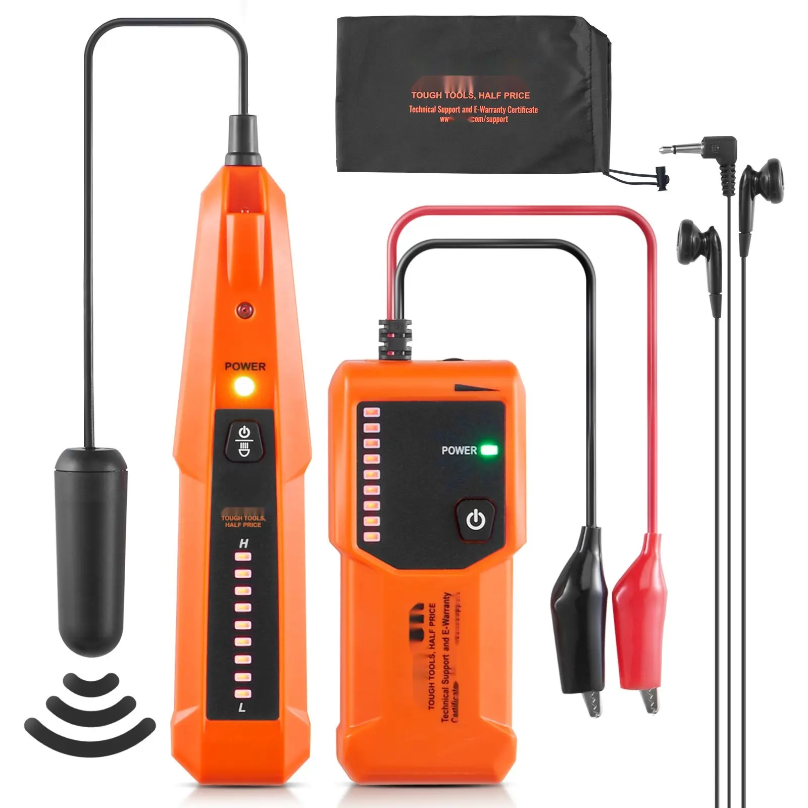 Underground Cable Locator And Tracer With Earphone, 3 Ft Maximum Detection Depth, Break Detector, Wire Tracer, And Cable Tester For Buried Cables, Pet Fence, Sprinkler Valve, Irrigation Lines, 1000 Ft Detection Range