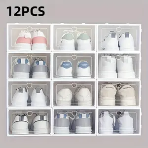 Transparent Thickened Upgraded Shoe Box Storage Solution Set of 12, Unisex Multi-Functional Shoe Organizer, Seasonal Shoe Storage